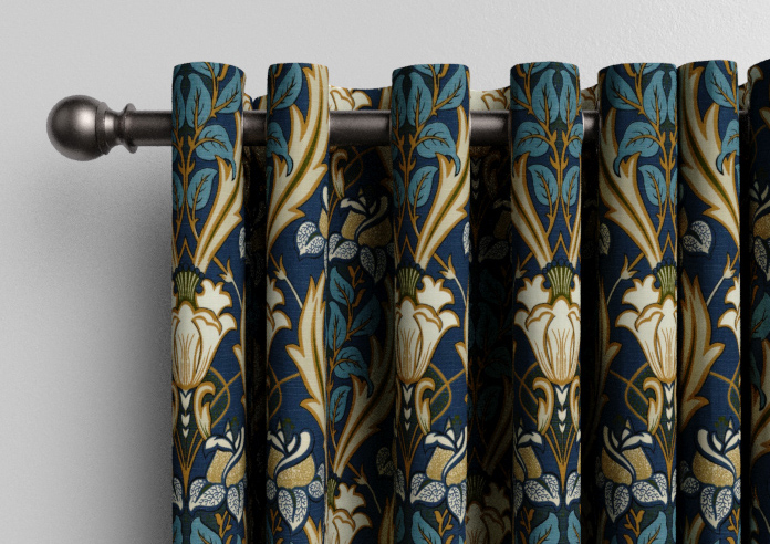 Acanthus, Navy - Made to Measure Curtains - Image 12